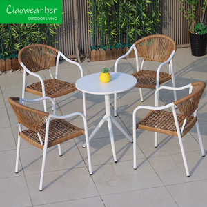Modern PE Rattan Set Garden Patio Restaurant Dining <b>Tables</b> and Chairs Outdoor Coffee Shop <b>Aluminum</b> Dining Set Modern PE R - Product Image 5
