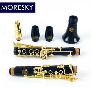 MORESKY Clarinette Bb en bois d'ébène plaqué or 17 clés Grenadilla Sib Klarnet M61 (OEM) - Product Image 1