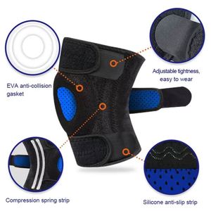 Adjustable Strap Elastic <b>Patella</b> Sports Knee Sleeve Black Neoprene Basketball Running Workout Knee Sleeve Professional - Product Image 4
