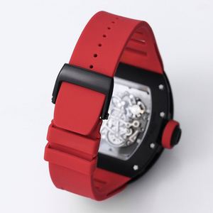 Montre mécanique haut de gamme en céramique avec bracelet couleur vin rouge pour homme et femme, style habillé, tendance hip-hop, montre de sport - Product Image 5
