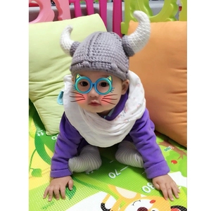 Mũ Len Viking Cho Bé Mũ Len Đan Râu Móc Sừng Bò Mũ Len Dệt Kim Thủ Công - Product Image 5