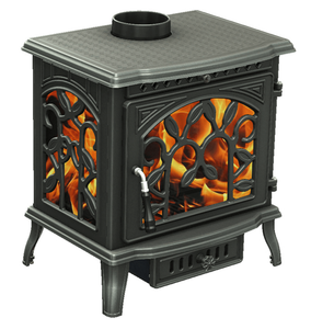 <span class=keywords><strong>Poêle</strong></span> <span class=keywords><strong>à</strong></span> <span class=keywords><strong>bois</strong></span> de style français. Vue sur le feu de trois côtés. Cheminée en fonte. - Product Image 6