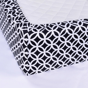 Linge <span class=keywords><strong>de</strong></span> lit moderne Offre Spéciale noir et blanc motif géométrique 4 pièces drap plat confortable ensemble <span class=keywords><strong>de</strong></span> <span class=keywords><strong>literie</strong></span> classique - Product Image 3