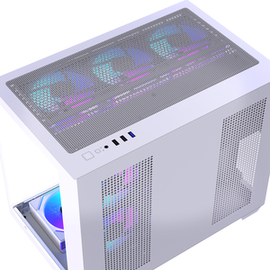 Boîtier d'ordinateur Lovingcool MATX à vue panoramique, conception à haut débit d'air, prend en charge plusieurs ventilateurs et le GPU <span class=keywords><strong>RTX</strong></span> <span class=keywords><strong>4070</strong></span>, boîtier de jeu compact - Product Image 6