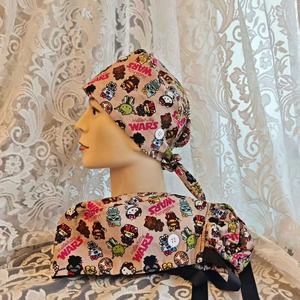 Cappelli Chirurgici da Donna con Bottoni, Fodera in Raso, Chiusura Posteriore, Unisex, per Infermiere, con Apertura per Coda di Cavallo - Product Image 4