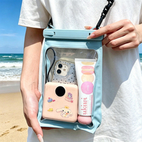 Pochette de téléphone transparente étanche à écran tactile, grande capacité, sac étanche pour la plage et la natation