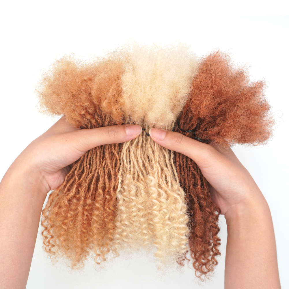 KAMA Micro Locs  Extensions Human Hair Pre Twisted Micro Locs Crochet 0.1cm 0.2cm Micro Sister Locs With Curly Ends for Women