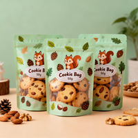 Sachet Doypack refermable en plastique Mylar avec fenêtre transparente et fermeture éclair pour l'emballage personnalisé de biscuits