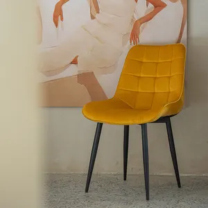 Modern nordic velvet fabric upholstered dining chairs