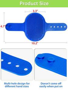 Cepillo de Goma para Masaje Relajante de Perros, Precio de Fábrica, Cepillo de Baño para Mascotas, Gatos y Perros, con Mango Ajustable - Product Image 3