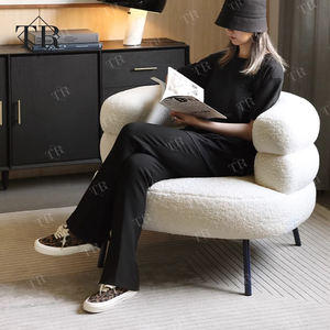 Turri esthétique blanc réception canapé chaise Teddy tissu beauté canapé pour Salon et salon importé éponge matériau de remplissage - Product Image 1