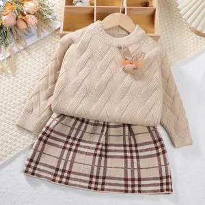 Novo produto quente conjuntos de roupas para meninas chinesas meninas crianças combinando conjuntos de duas peças para compras online