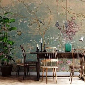 Papier peint personnalisé pour la décoration de salon, papier peint mural 3D brodé à la main de style chinois <span class=keywords><strong>en</strong></span> soie - Product Image 4
