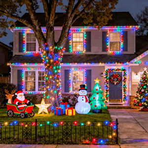 Guirlandes lumineuses de Noël multicolores pour l'extérieur et l'intérieur, guirlandes lumineuses colorées pour la <span class=keywords><strong>chambre</strong></span> à coucher, la fête, les décorations de Noël - Product Image 6