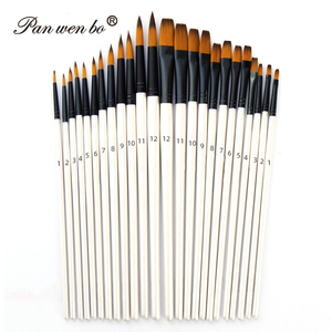 Panwenbo – Lot de 12 pinceaux professionnels en nylon pour peinture artistique, aquarelle, acrylique et huile – Kit de pinceaux pour artistes - Product Image 1
