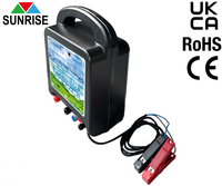 Électrificateur de clôture électrique SUNRISE DC 12V 100 KM 3.5J super étanche pour la protection du bétail de ranch