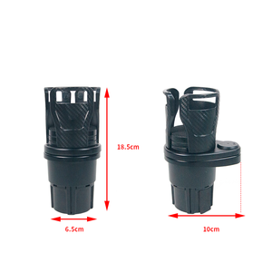 Accessoires de voiture, porte-gobelets multifonctionnel en ABS noir grain carbone, porte-gobelets 2 en 1 pour voiture, extension de porte-gobelets - Product Image 2