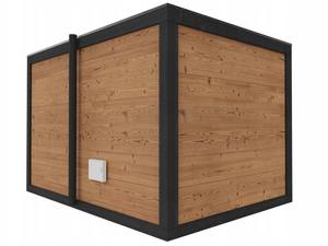 Sauna extérieur en forme de cube pour 4 à 6 personnes, sauna traditionnel à vapeur avec porte en bois thermique et en verre - Product Image 3