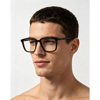 Monture de lunettes haut de gamme en corne de buffle véritable, faite à la main, couleur unie, pour hommes et femmes, noire, logo personnalisable