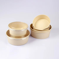 Vente directe d'usine, bols en papier biodégradables écologiques à fond plat, surface intérieure lisse, base robuste, pour salade