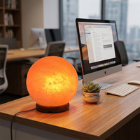 Lampe de sel de l'Himalaya sculptée moderne de 3 kg avec variateur tactile pour bureau et maison, 4 pièces/carton