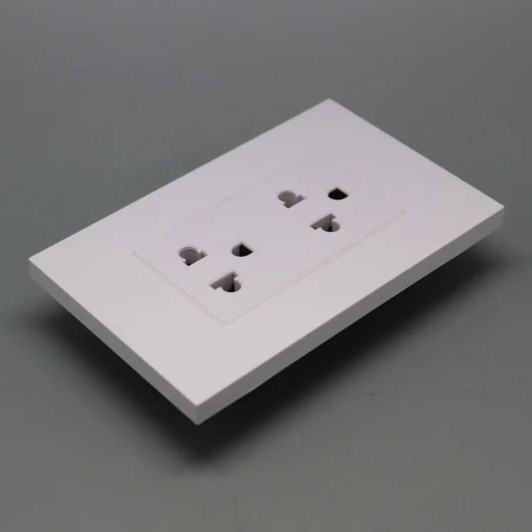 New Design Modern Pc Model Heavy Wall Switch And Socket Two Way Double modern new 118mm white