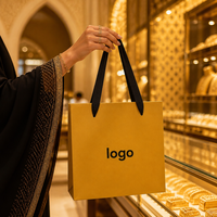 Bolsa de Regalo de Papel Kraft con Logotipo Personalizado al por Mayor, Bolsa de Compras Personalizada de Lujo con Papel Dorado para Fabricantes de Boutique