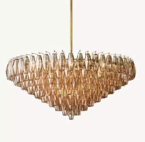 <span class=keywords><strong>Lampadario</strong></span> in vetro di cristallo retrò personalizzabile per soggiorno camera <span class=keywords><strong>da</strong></span> letto in ottone luci a sospensione - Product Image 1