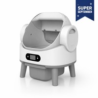 Bac à litière intelligent pour chat, grande capacité 68L, en ABS, écologique, désodorisation à 99%, contrôle automatique sans odeur, contrôle par application, forme carrée