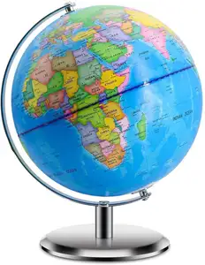 9" Educational Kids Globe With Stand Desktop Geographic Globes Discovery World Globe Educational Toy
