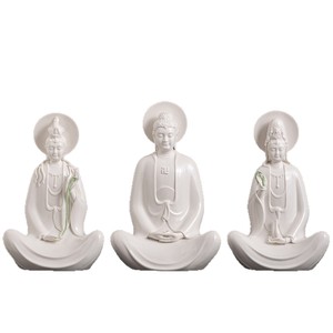 Statue en céramique d'inspiration zen Bouddha Shakyamuni, Bouddha Amitabha, Grand Bodhisattva Avalokitevara, Trois Bouddhas du Sud-ouest - Product Image 5