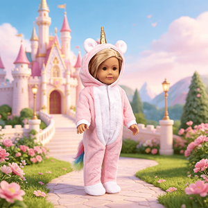 MSYO Traje <span class=keywords><strong>de</strong></span> unicornio <span class=keywords><strong>de</strong></span> 18 pulgadas para muñecas americanas, <span class=keywords><strong>mono</strong></span> rosa para regalo <span class=keywords><strong>de</strong></span> cumpleaños para niños - Product Image 4