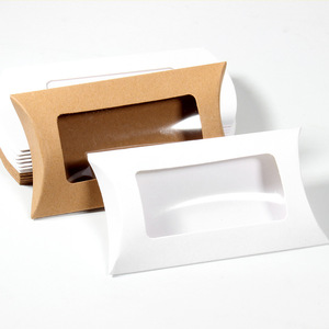 Transparent Window Recyclable Kraft Paperboard Pillow-Shaped Food-Safe Snacking Gift <b>Box</b> - Product Image 6