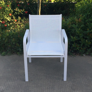 Sedia da Giardino con Telaio in Alluminio Verniciato a Polvere, Sedia da Patio Impermeabile con <span class=keywords><strong>Tessuto</strong></span> a Rete, Sedia da Ristorante in Teslin Rivestita in PVC - Product Image 5
