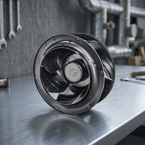 Ventilateur centrifuge à pales courbées en arrière SYMBANG DCF316120-LD DC 24V 48V de 316 mm avec roulement à billes et moteur IP44 certifié CE - Product Image 2
