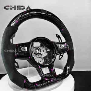 Convient à Volk-<span class=keywords><strong>sw</strong></span>-ag-en <span class=keywords><strong>Golf</strong></span> 7 <span class=keywords><strong>GTI</strong></span>, CC, Magten, Passat, Tiguan Custom purple Forged Carbon Fiber LED Steering Wheel - Product Image 2