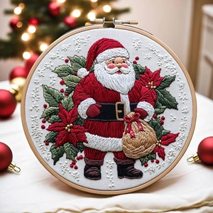Christmas Animal <b>Embroidery</b> <b>Kit</b> Eco-Friendly Cotton Handcraft <b>Beginners</b> Cross-Stitching Shape Needlework Wall Hanging Table XIXI - Product Image 4