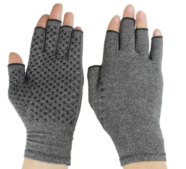 Dito aperto all'ingrosso produzione di artrite a compressione della mano guanti con PVC Dot artrite guanti