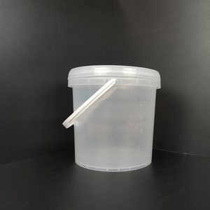 Seau en <span class=keywords><strong>plastique</strong></span> recyclable avec <span class=keywords><strong>couvercle</strong></span> et poignée, 8L, qualité alimentaire, rond, transparent, petit seau en <span class=keywords><strong>plastique</strong></span> rond - Product Image 2