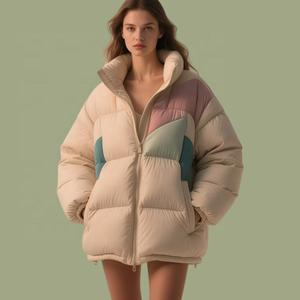 Vente en gros personnalisée manteaux pour femmes <span class=keywords><strong>chaud</strong></span> hiver <span class=keywords><strong>grande</strong></span> <span class=keywords><strong>taille</strong></span> travail écologique <span class=keywords><strong>grande</strong></span> <span class=keywords><strong>taille</strong></span> veste bouffante à la mode - Product Image 3