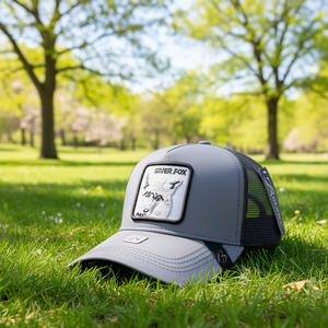 Cappello Trucker River Fox in Rete a 6 Pannelli, Regolabile, Unisex, Casual, Primavera Estate, Traspirante, Impermeabile, con Ricamo sul Pannello Frontale - Product Image 2