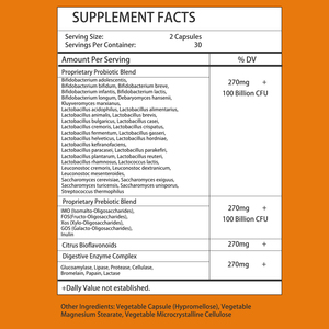Cápsulas Probióticas de Alta Potencia con Enzimas Digestivas y Bioflavonoides, Apoyo a la Salud Intestinal, Cápsulas con Mezcla Prebiótica Sin GMO - Product Image 5