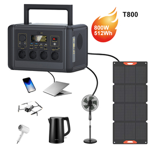 800W สถานีพลังงานแบบพกพา LiFePO4 512Wh คลื่นไซน์บริสุทธิ์15W ชาร์จไร้สายสำหรับบ้านไฟฉุกเฉิน - Product Image 1