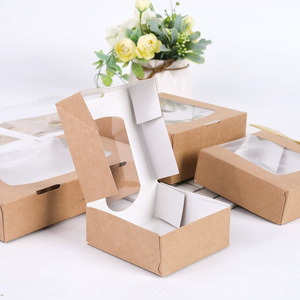 Giấy dùng một lần lục giác Sushi hộp với cửa sổ Bánh hộp dầu-proof hộp Snack với cửa sổ vật nuôi tùy chỉnh - Product Image 1