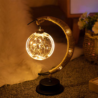 Lampe de table LED ronde moderne en fer PET blanc chaud, alimentée par piles, avec boule lumineuse à ressort, intensité variable, DC6V, IRC80