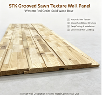 Customizable STK Grooved Sawn Texture Solid Wood Waterproof Wall Panel Timber Cladding Factory Supply for Interior Projects