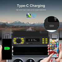 Podofo Auto MP3-Player Single Din Autoradio mit Handyhalterung 12V Autoradio Farbige Beleuchtung /BT/SD/AUX-IN/FM