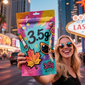 Bolsas de plástico con cierre hermético, resistentes al olor, personalizadas con impresión mate, en stock, de 3.5g, 7g y 28g, tipo Mylar. - Product Image 4