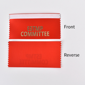 Custom Horizontal Stackable Promotion School Convention Name <strong>Red</strong> Badges <strong>Ribbon</strong> with Adhesive Strip - Product Image 2