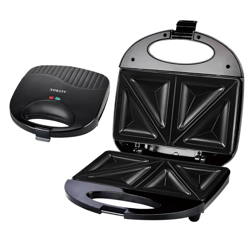 Premium Merk Sokany 110V-240V Groothandel Ontbijt Antiaanbakplaat Sandwich Maker